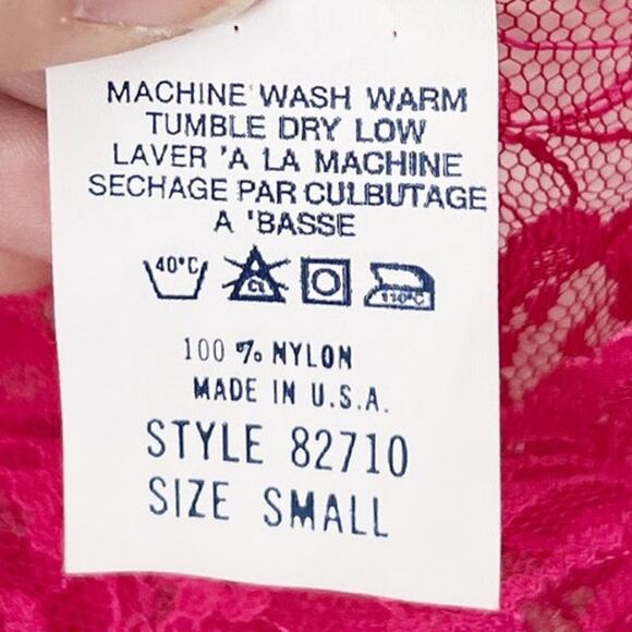 [Vintage] 80s Undercover Wear Pink Floral Lace Lingerie Teddy & Robe Sz Small S - Picture 15 of 15